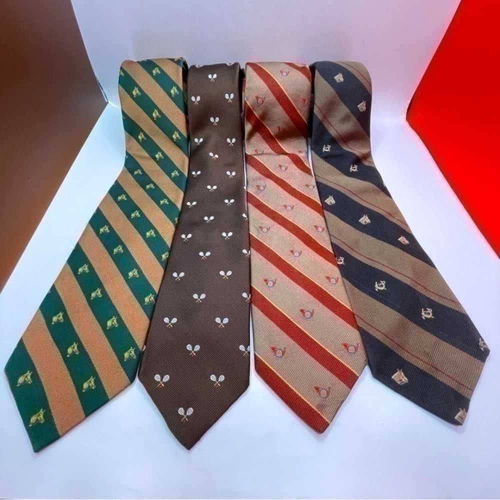 Vintage Ties Necktie Retro Men’s Lot Set Horses Music Brass Tennis Milwaukee WI